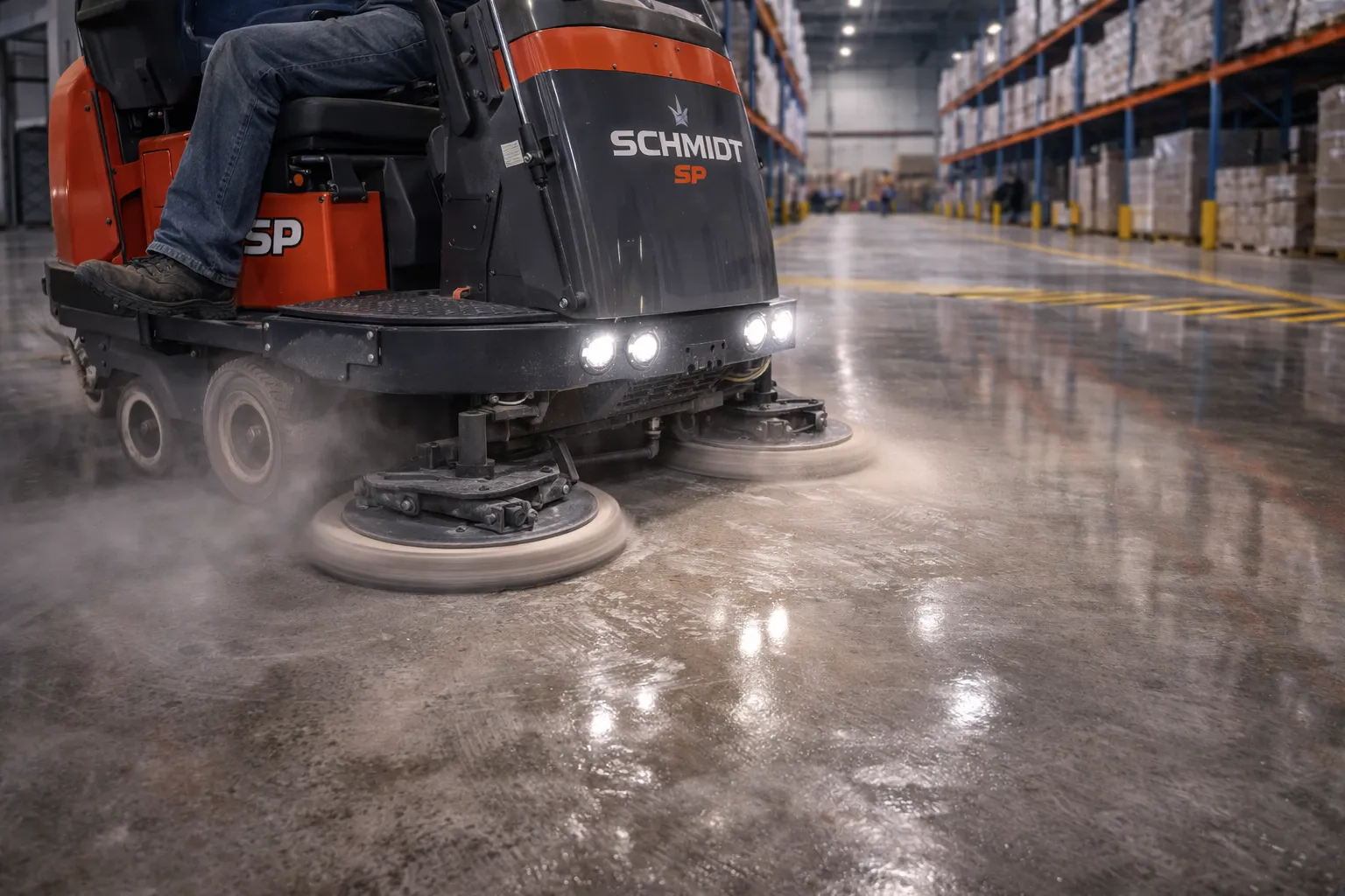 Промышленный пол в складском комплексе